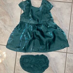 Baby Girls Carters 3 Month Deep Green Dress with Bloomers
